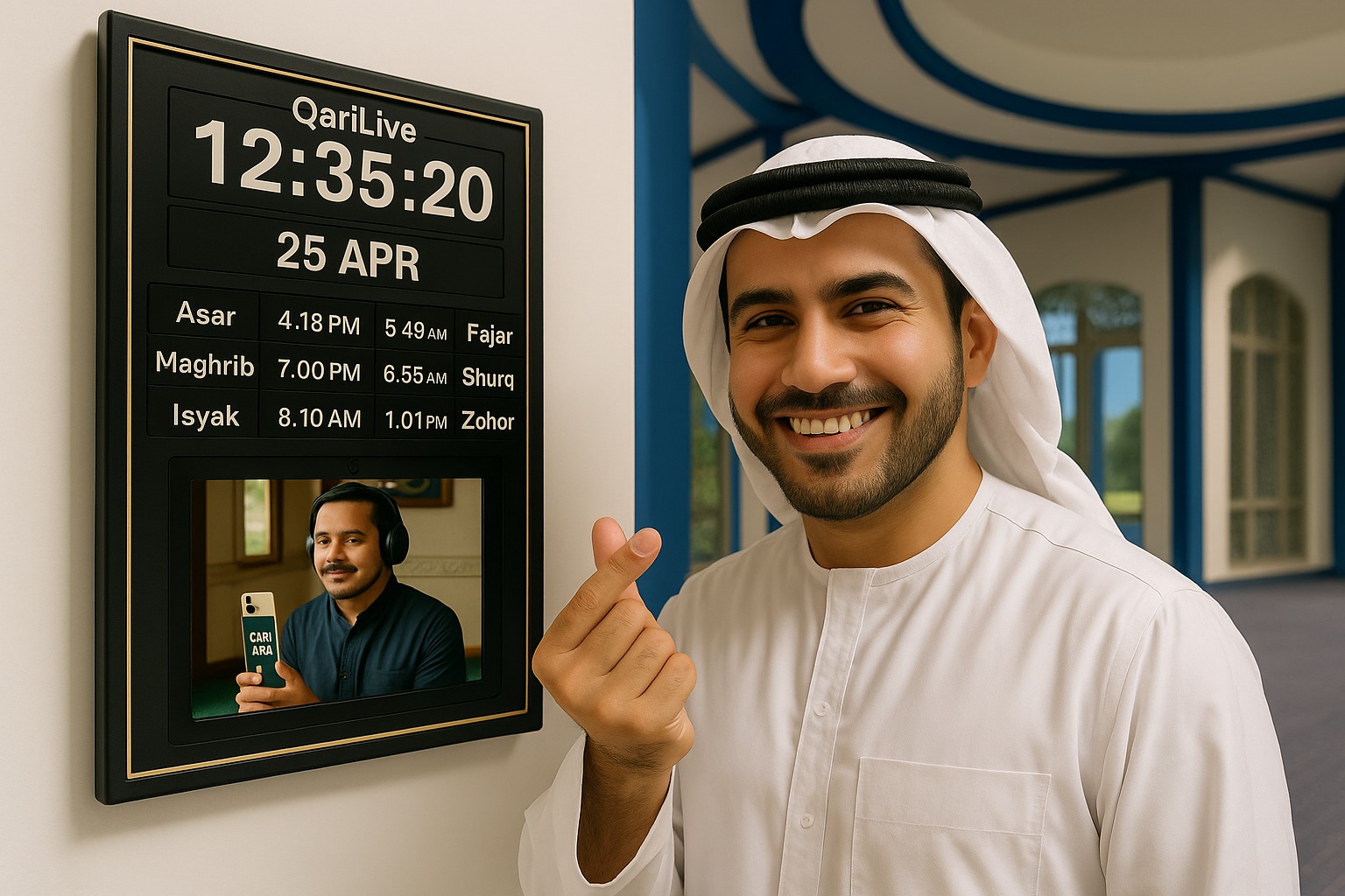 Peranti di masjid dan rumah (gambar ilustrasi sahaja, rekaan akhir mungkin berbeza)